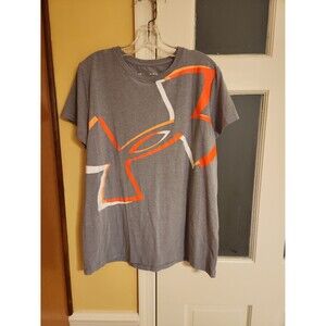 Under Armour Women's Gray T-Shirt w/ Orange Insignia Size XL